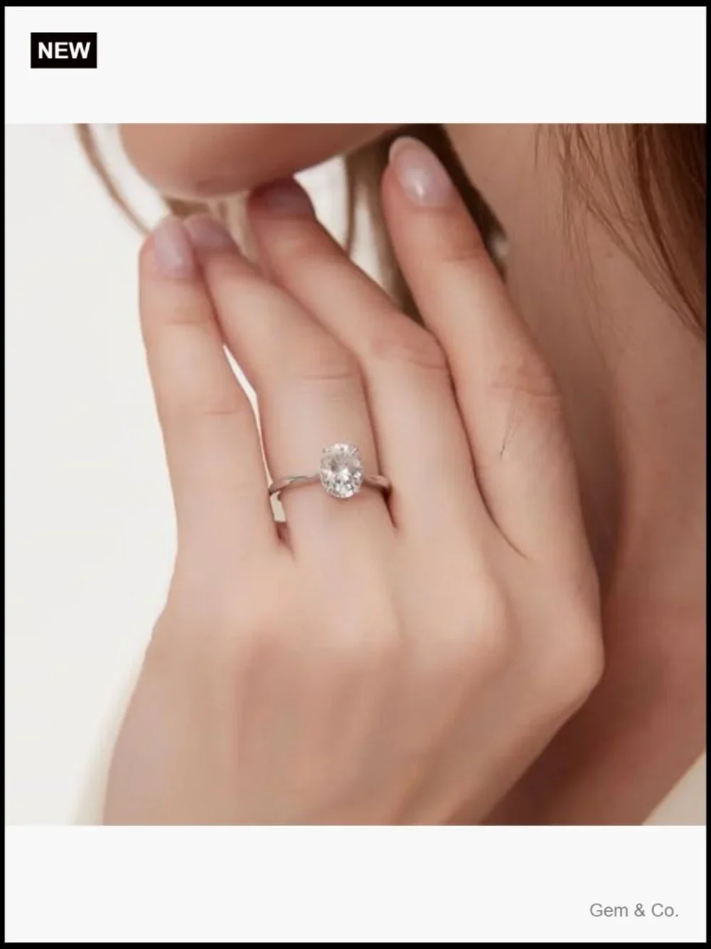 1/2/3/4 CT Round Moissanite Engagement Ring, D Color VVS1, S925 Sterling